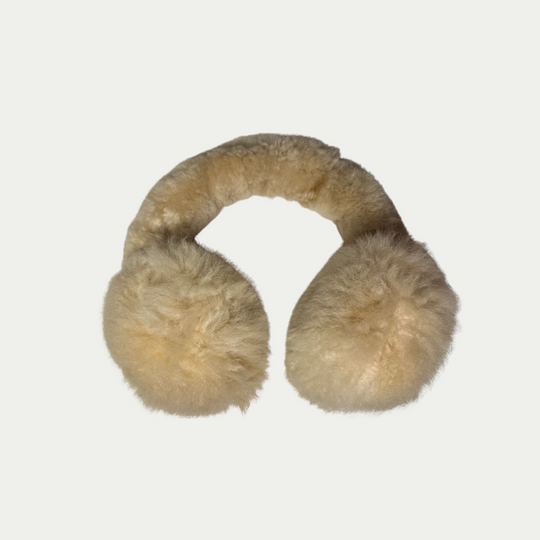 Alpaca Fur Earmuffs - Beige