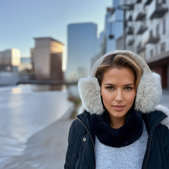 Alpaca Fur Earmuffs - Beige